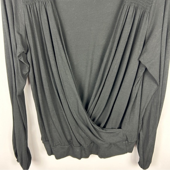 Ted Baker London Black Lightweight Long Sleeves Faux Wrap Top Medium - Picture 4 of 12